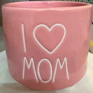 Pink 'I Love Mom' Ceramic Planter